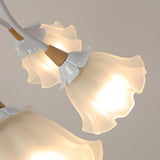 Modern Glass Flower Pendant Light Adjustable Height Image - 4