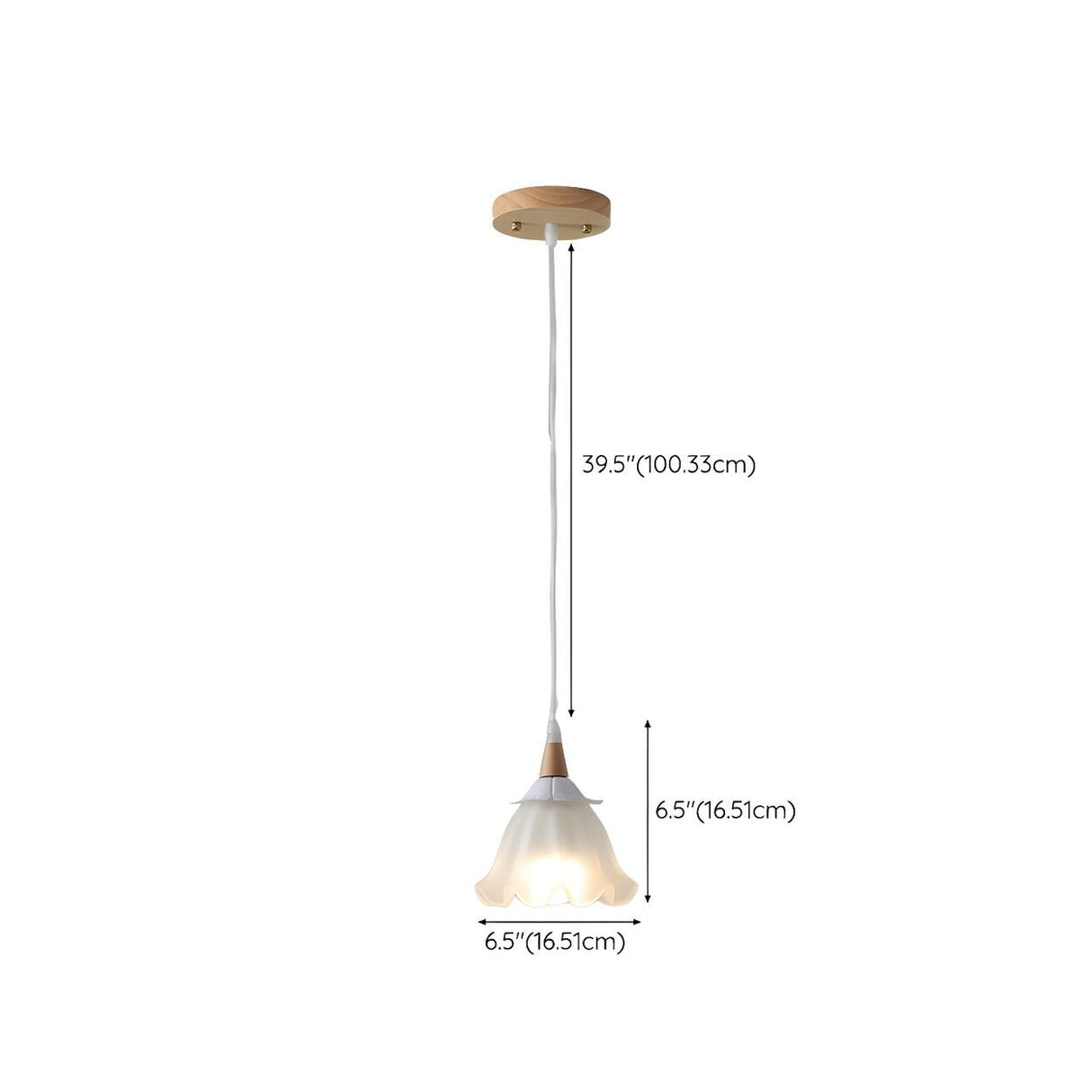 Modern Glass Flower Pendant Light Adjustable Height 