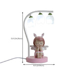 Modern Glass Flower Shades Adorable Angel Table Lamp Image - 15