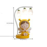 Modern Glass Flower Shades Adorable Angel Table Lamp Image - 16