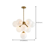 Modern Glass Globe Cluster Chandelier Adjustable Height Image - 10