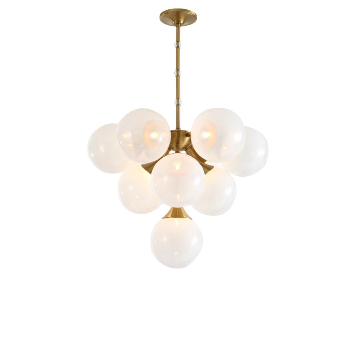 Modern Glass Globe Cluster Chandelier Adjustable Height Image - 4