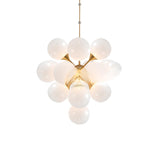 Modern Glass Globe Cluster Chandelier Adjustable Height Image - 5