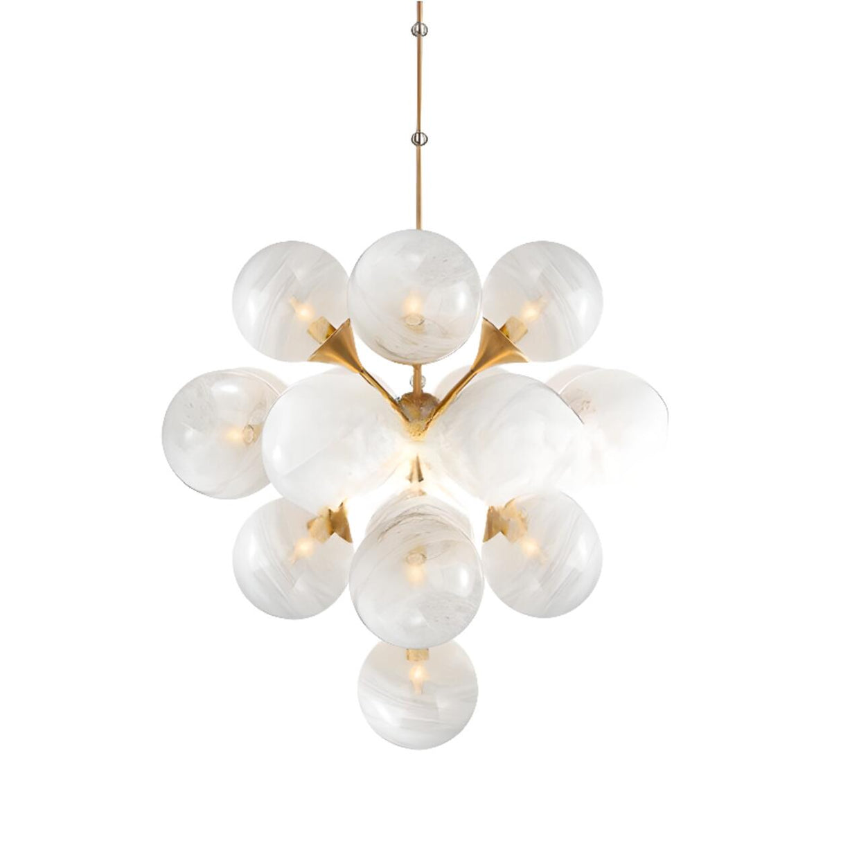 Modern Glass Globe Cluster Chandelier Adjustable Height Image - 6