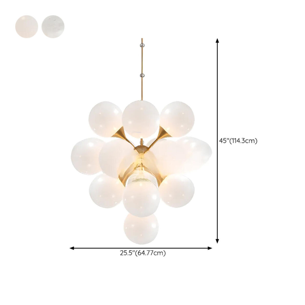 Modern Glass Globe Cluster Chandelier Adjustable Height 