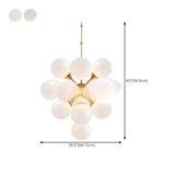 Modern Glass Globe Cluster Chandelier Adjustable Height #size