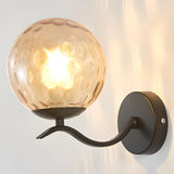 Modern Glass Globe Gold Metal Vanity Sconce Light Image - 10