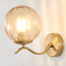 Modern Glass Globe Gold Metal Vanity Sconce Light Image - 13