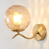 Modern Glass Globe Gold Metal Vanity Sconce Light Image - 15