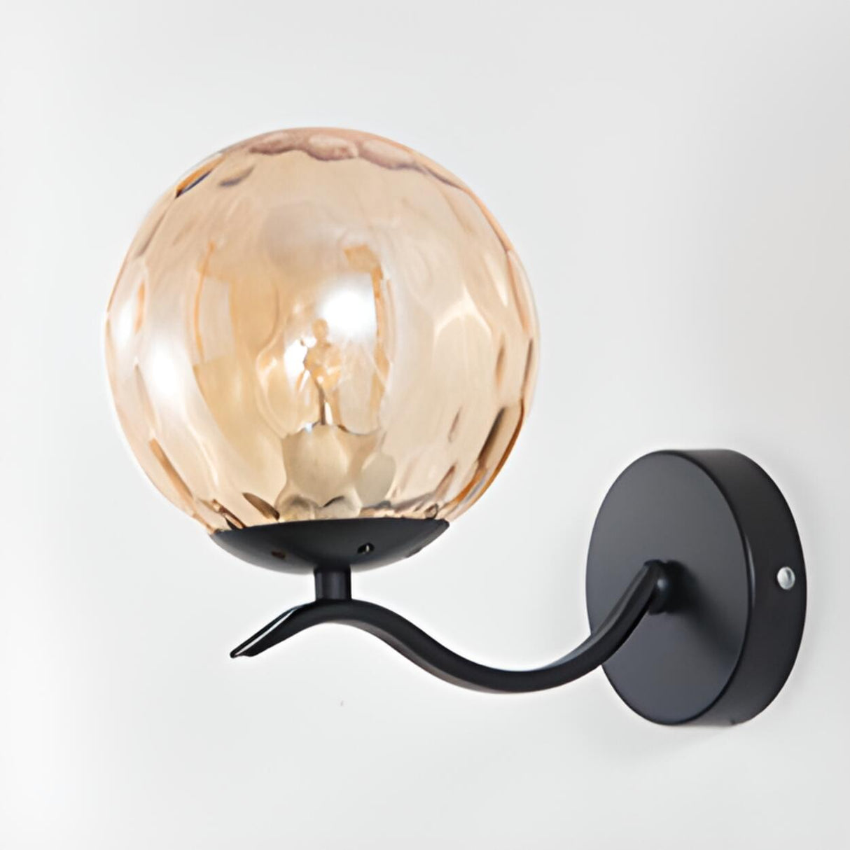 Modern Glass Globe Gold Metal Vanity Sconce Light Image - 17