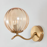 Modern Glass Globe Gold Metal Vanity Sconce Light Image - 19