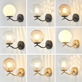 Modern Glass Globe Gold Metal Vanity Sconce Light Image - 20