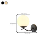 Modern Glass Globe Gold Metal Vanity Sconce Light #size