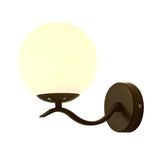 Modern Glass Globe Gold Metal Vanity Sconce Light Image - 5