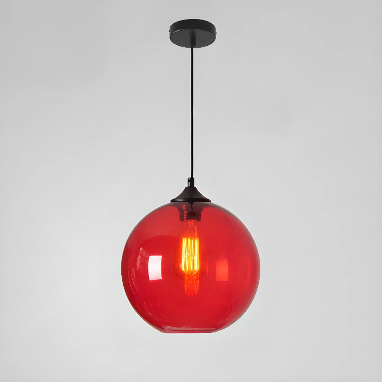 Modern Glass Globe Pendant Light Adjustable Height Image - 10