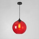 Modern Glass Globe Pendant Light Adjustable Height Image - 10