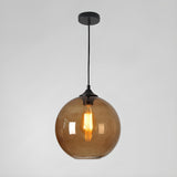 Modern Glass Globe Pendant Light Adjustable Height Image - 11