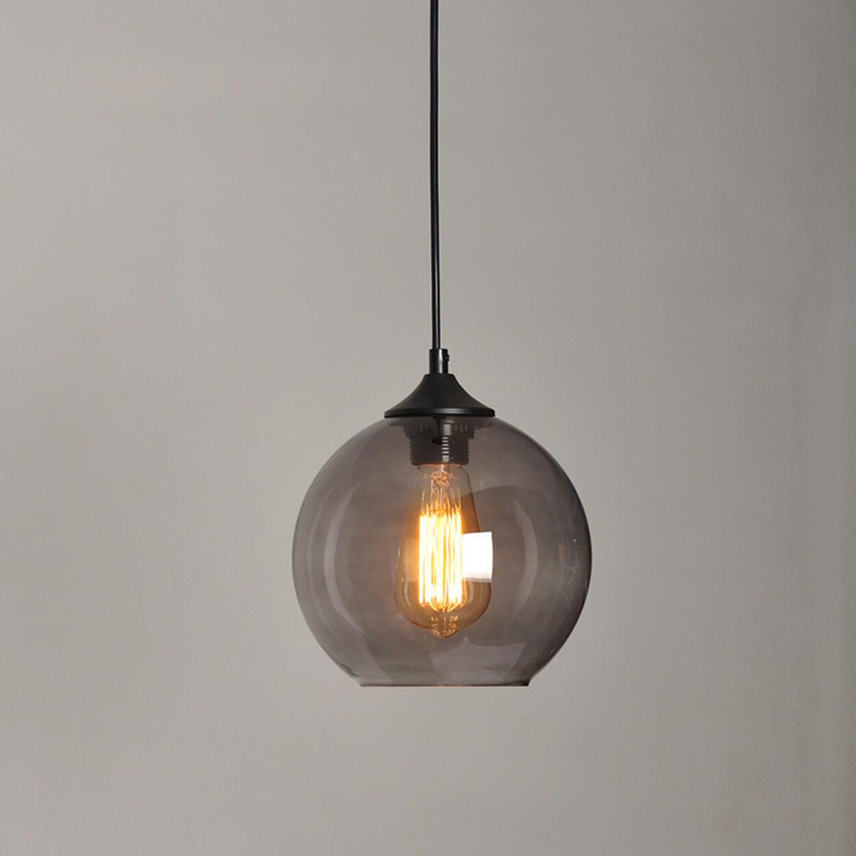 Modern Glass Globe Pendant Light Adjustable Height Image - 12