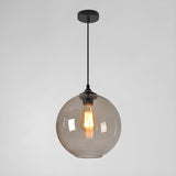 Modern Glass Globe Pendant Light Adjustable Height Image - 13