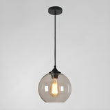 Modern Glass Globe Pendant Light Adjustable Height Image - 14