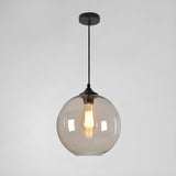 Modern Glass Globe Pendant Light Adjustable Height Image - 15