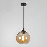 Modern Glass Globe Pendant Light Adjustable Height Image - 16