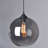 Modern Glass Globe Pendant Light Adjustable Height Image - 18