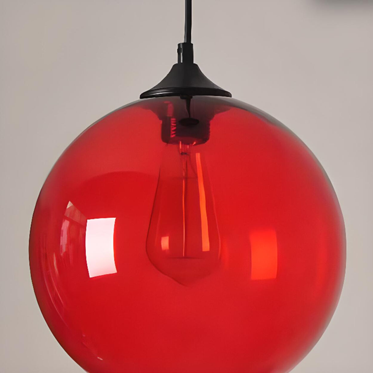 Modern Glass Globe Pendant Light Adjustable Height Image - 19