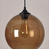 Modern Glass Globe Pendant Light Adjustable Height Image - 21