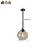 Modern Glass Globe Pendant Light Adjustable Height #size