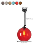 Modern Glass Globe Pendant Light Adjustable Height Image - 23