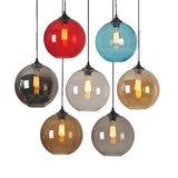 Modern Glass Globe Pendant Light Adjustable Height Image - 5