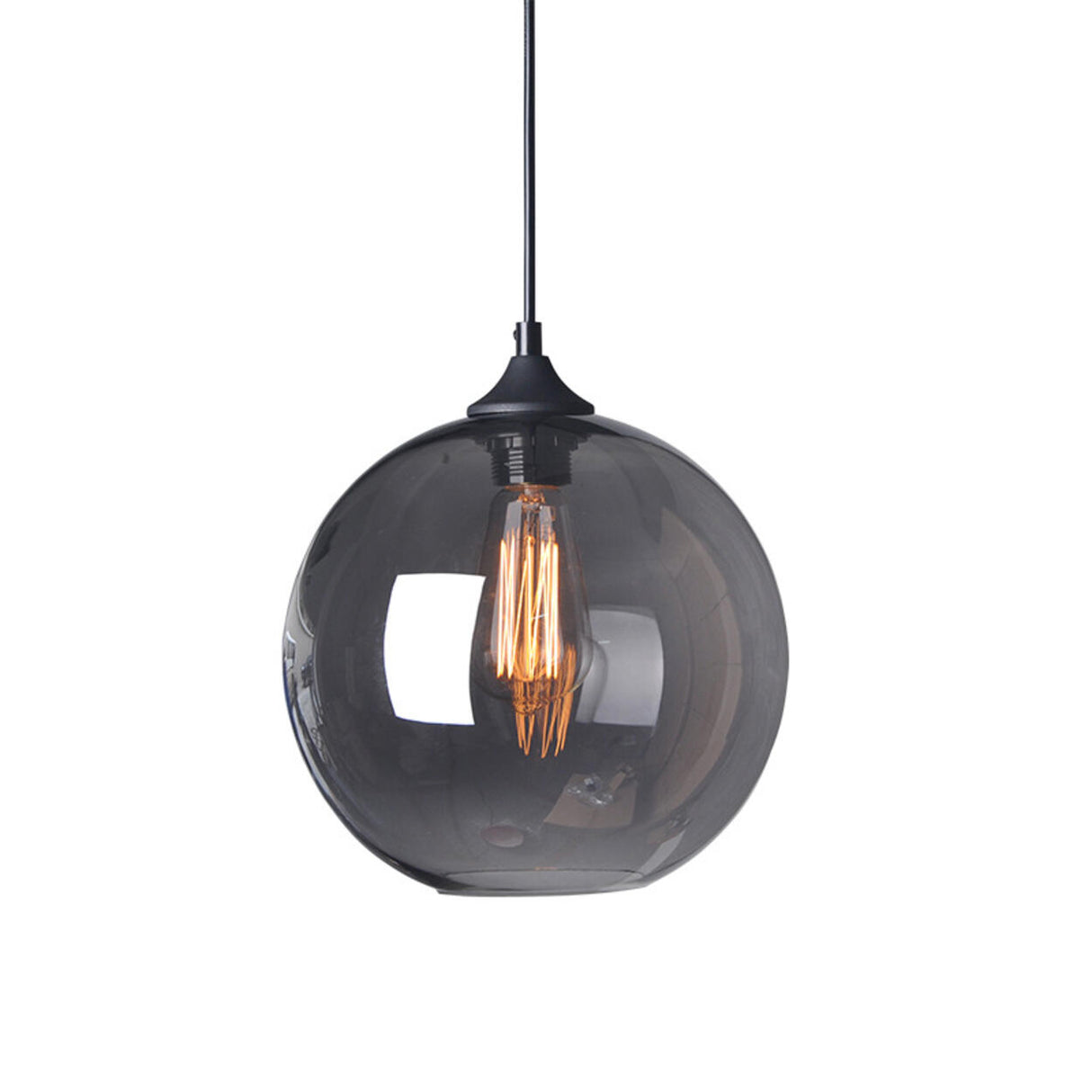 Modern Glass Globe Pendant Light Adjustable Height Image - 6