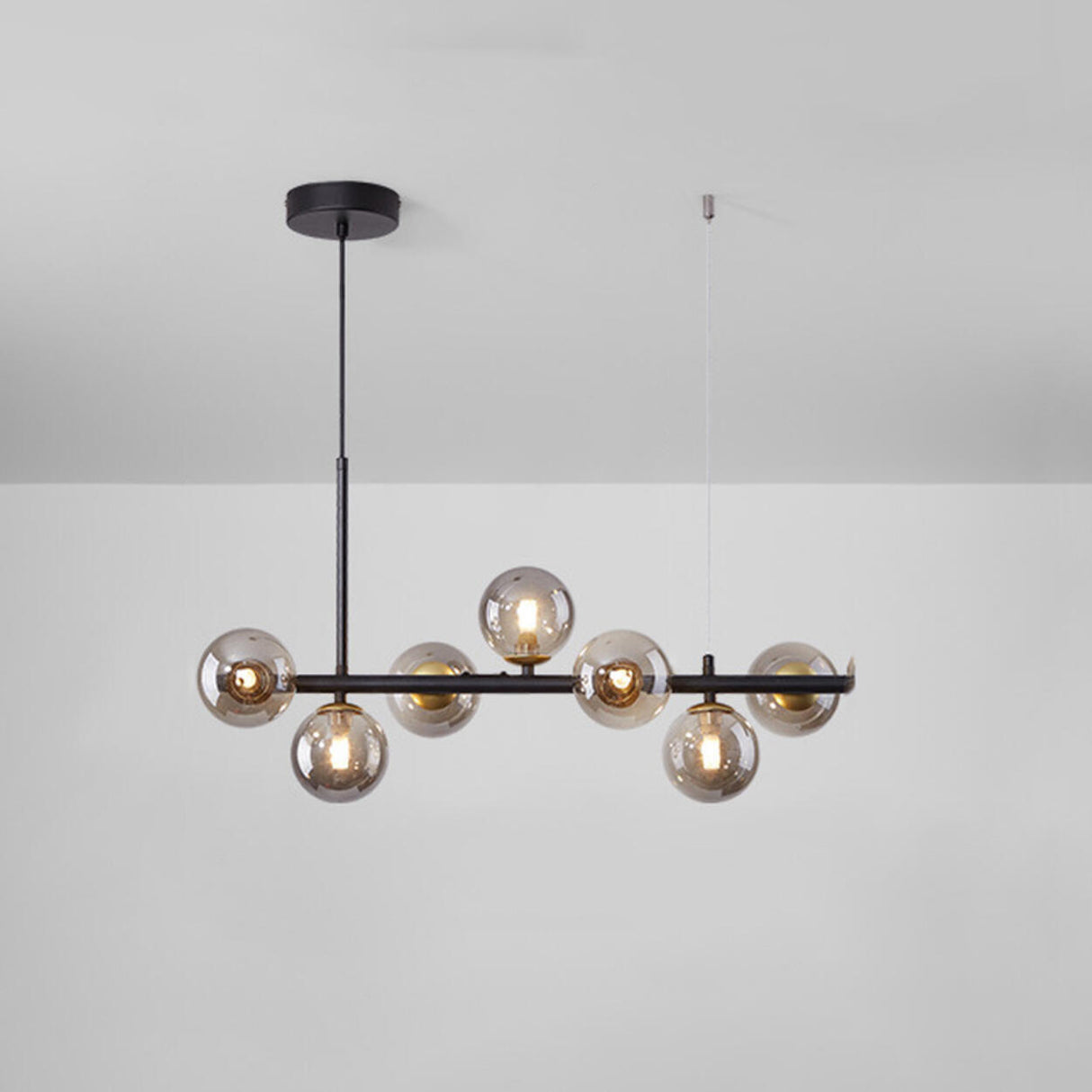 Modern Glass Globe Pendant Light Kitchen Island Image - 17