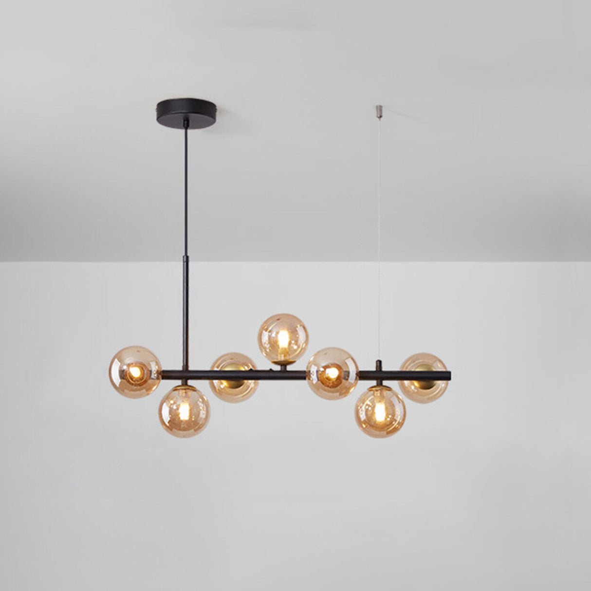 Modern Glass Globe Pendant Light Kitchen Island Image - 2