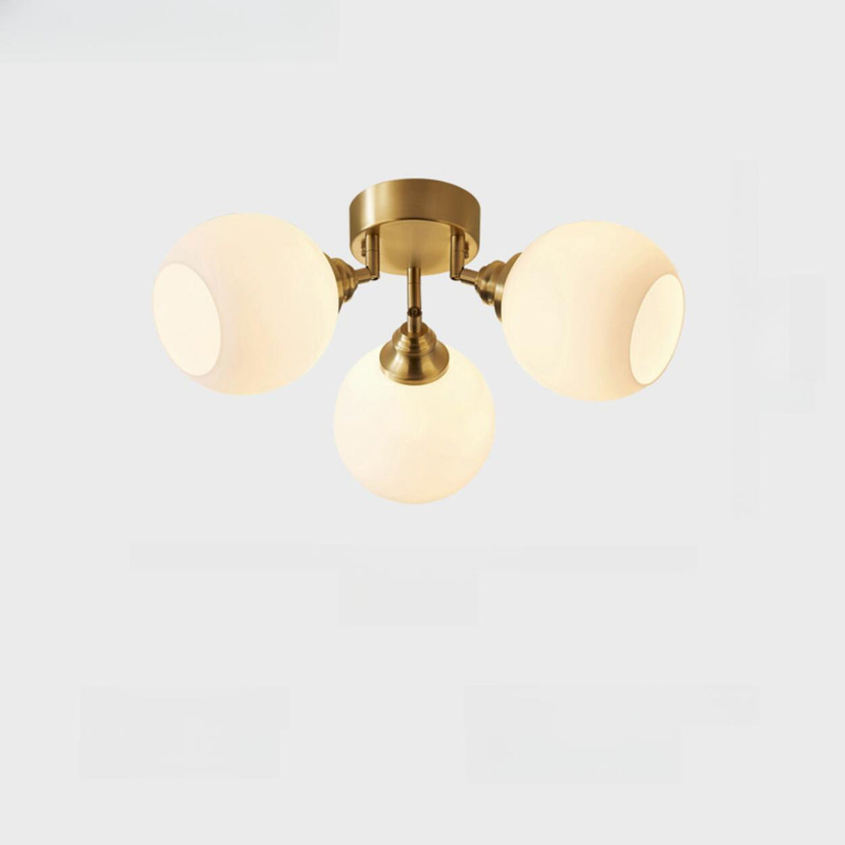 Modern Glass Globe Semi Flush Mount Ceiling Light Image - 10