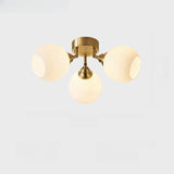 Modern Glass Globe Semi Flush Mount Ceiling Light Image - 10