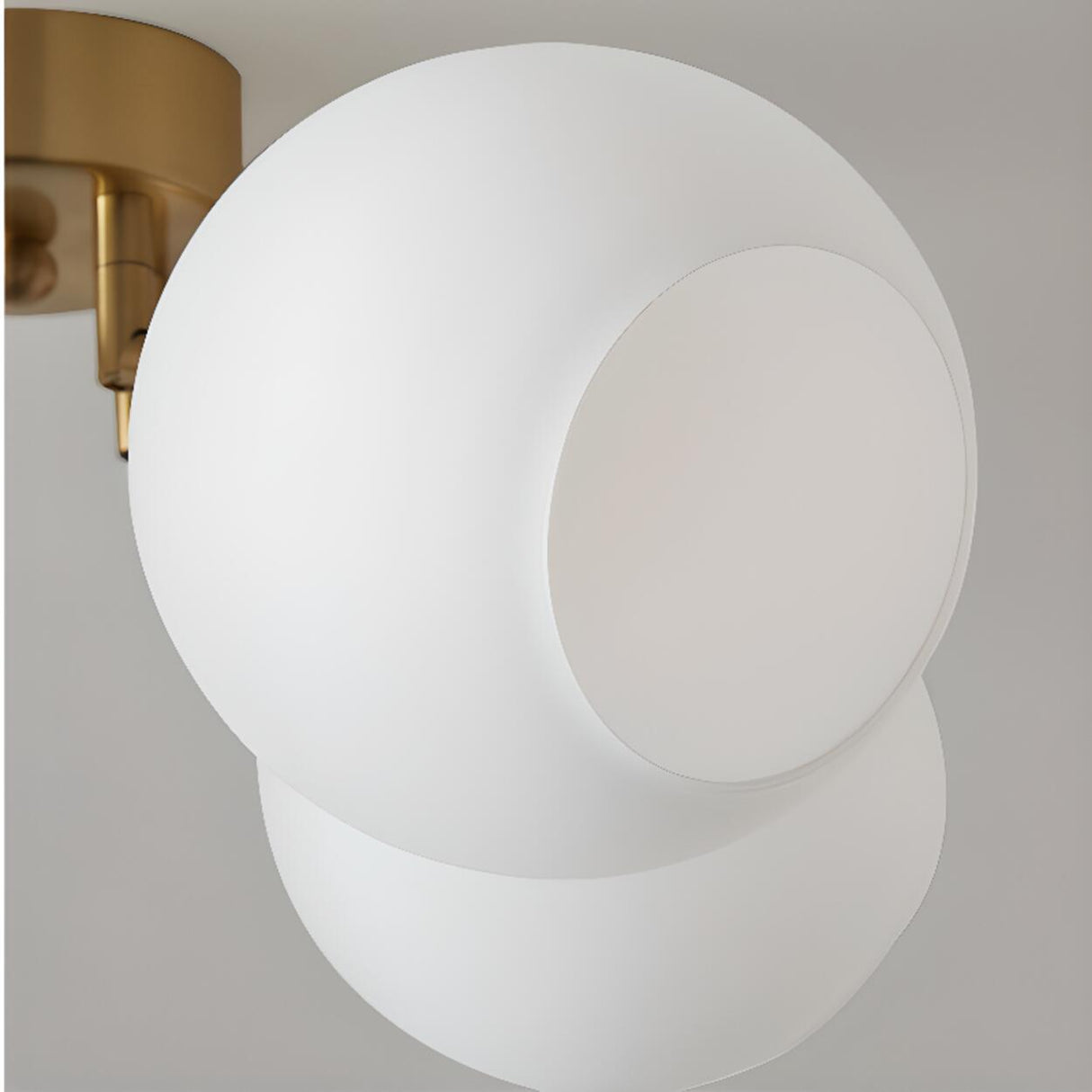 Modern Glass Globe Semi Flush Mount Ceiling Light Image - 7