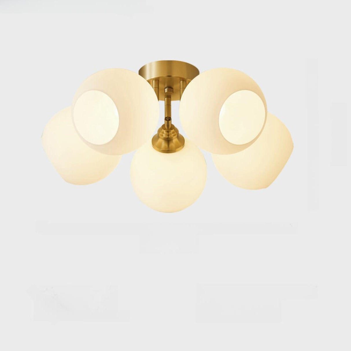 Modern Glass Globe Semi Flush Mount Ceiling Light Image - 8