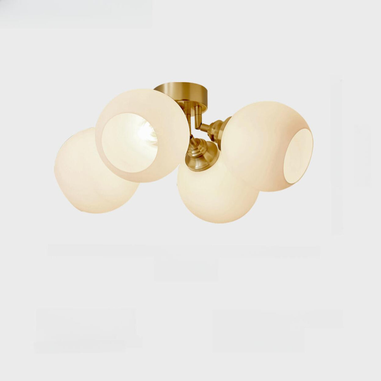 Modern Glass Globe Semi Flush Mount Ceiling Light Image - 9