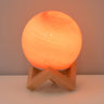 Modern Glass Moon Globe Wooden Base Decor Table Lamp Image - 10