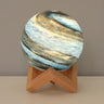 Modern Glass Moon Globe Wooden Base Decor Table Lamp Image - 2