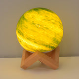 Modern Glass Moon Globe Wooden Base Decor Table Lamp Image - 3