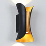 Modern Glass Rectangle Black Exterior Up Down Wall Lamp Image - 10