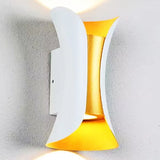 Modern Glass Rectangle Black Exterior Up Down Wall Lamp Image - 11