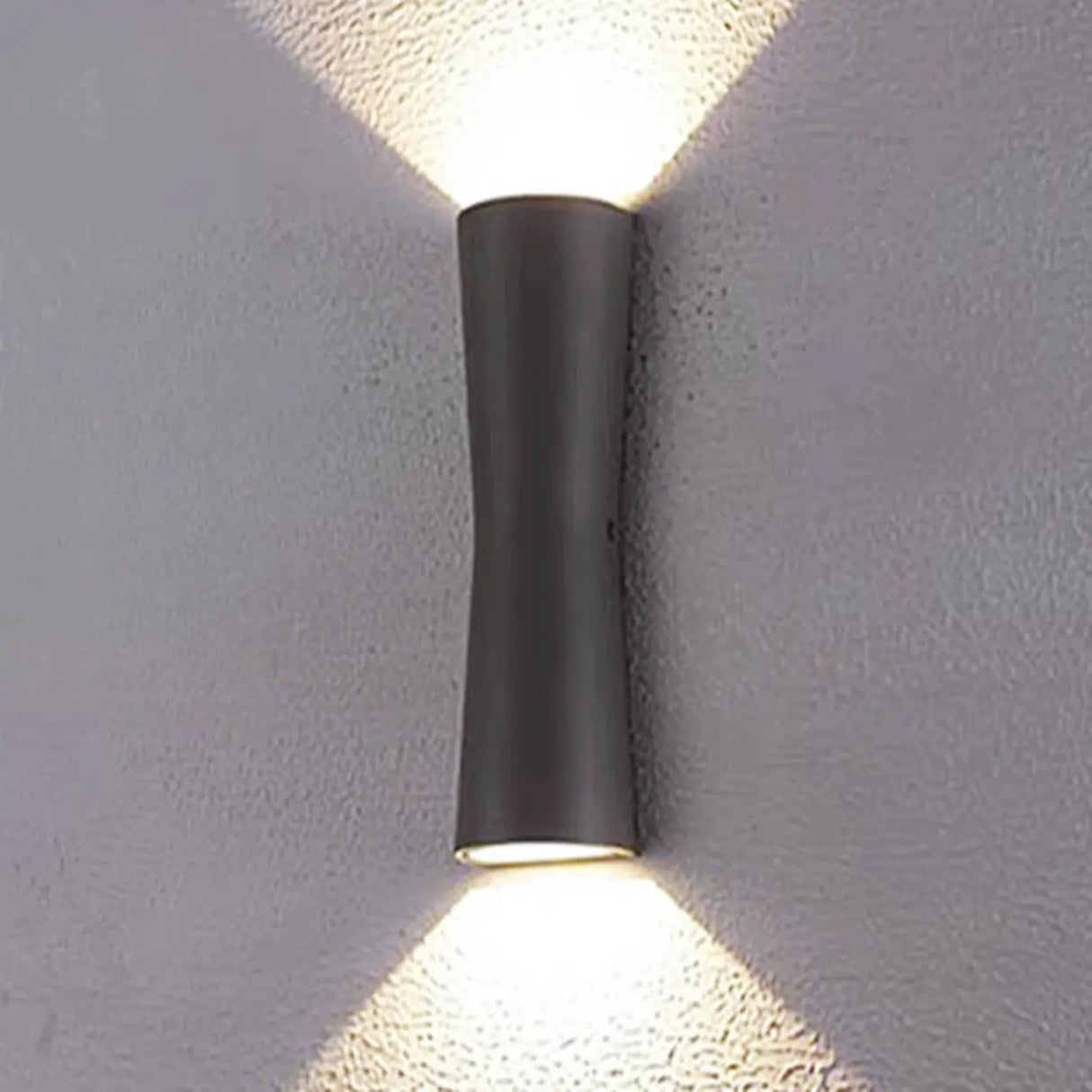 Modern Glass Rectangle Black Exterior Up Down Wall Lamp Image - 8