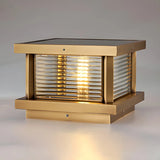 Modern Glass Square Box Simple Outdoor Steel Post Light Image - 8