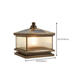 Modern Glass Square Metal Outdoor Solar Post Lamp Image - 15