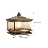 Modern Glass Square Metal Outdoor Solar Post Lamp Image - 17