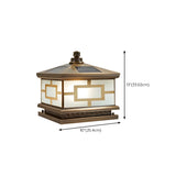 Modern Glass Square Metal Outdoor Solar Post Lamp Image - 18